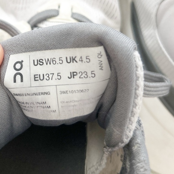 On Running Cloud Sneakers in White and Gray - Picture 4 of 5